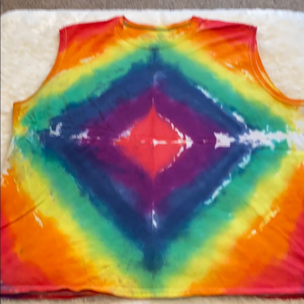 Men’s Tye Dye Sleeveless Muscle Tee Shirt Halloween 420